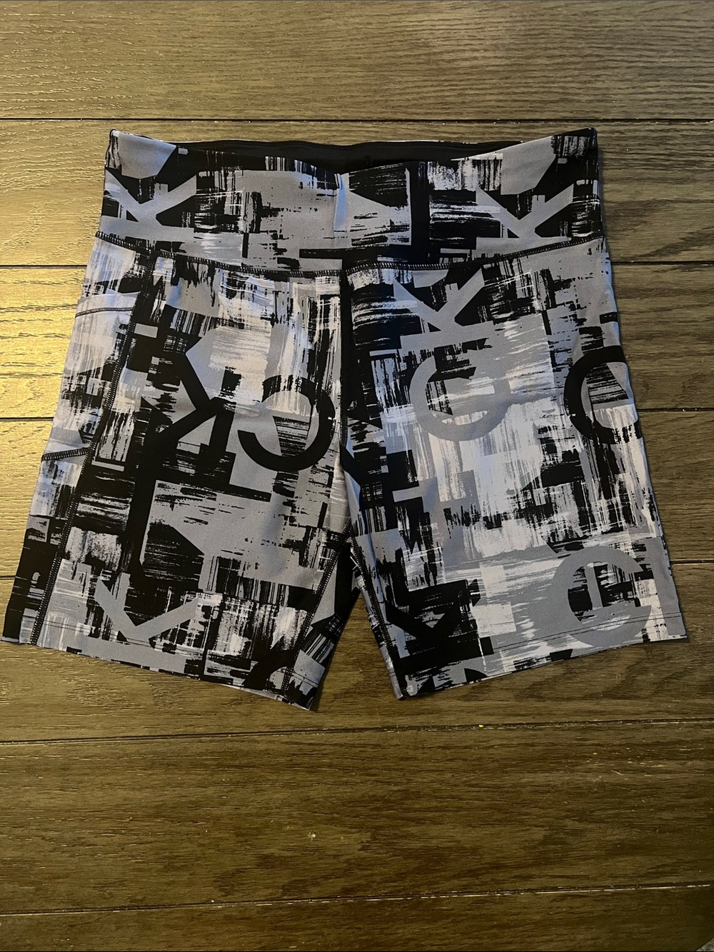 Calvin Klein Black and Gray Athletic Shorts with Logo Print